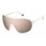 POLAROID PLD6216SVK6 unisex rechthoekige zonnebril - donkergrijs propionaat montuur, grijze gepolariseerde polycarbonaatglazen, UV400-bescherming
