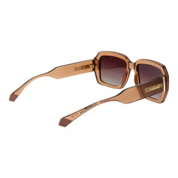 POLAROID PLD6223SX5409 Unisex rechthoekige zonnebril - zwart montuur, grijze gepolariseerde glazen, 54 mm