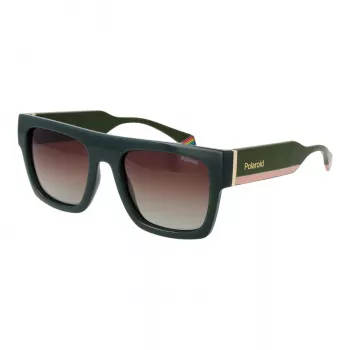 Polaroid PLD6224SX541E unisex rechthoek zonnebril - grijze glazen, zwart/grijs montuur