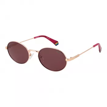 Polaroid PLD6228SX53LT unisex rechthoekige zonnebril - havanna montuur, bruine gepolariseerde glazen - 53 mm