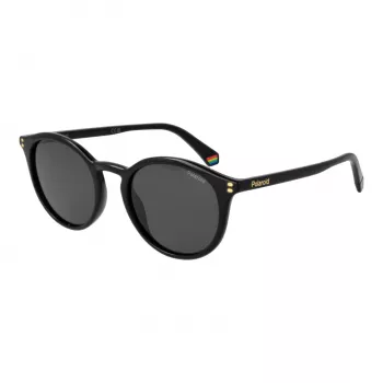 POLAROID PLD6233S51807 unisex vierkante zonnebril - zwart montuur grijze gepolariseerde lens 51 mm