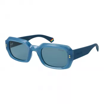 Polaroid PLD6239SX51MV unisex rechthoekige zonnebril - zwart montuur grijze glazen 51mm