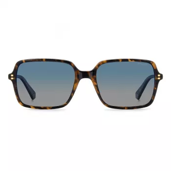 POLAROID PLD6247S086 heren rechthoekige Havana zonnebril met gepolariseerde groene glazen