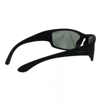 Polaroid PLD7005S63YYV unisex rechthoekige zonnebril - zwart montuur grijze glazen 63mm