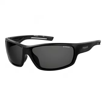 POLAROID PLD7029S807 unisex sport zonnebril - gepolariseerde grijze glazen - zwart montuur