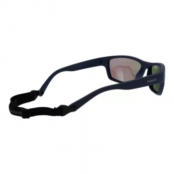 Polaroid PLD7037S60PJP Unisex rechthoekige zonnebril - zwart montuur grijze glazen 60mm