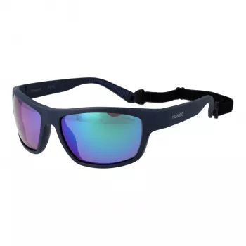 Polaroid PLD7037S60PJP Unisex rechthoekige zonnebril - zwart montuur grijze glazen 60mm