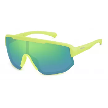 POLAROID PLD7047S4AN unisex gepolariseerde zonnebril – zwart frame, grijze glazen, shield-stijl, 99/1/135 mm