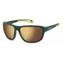 Polaroid PLD7049SGP7 unisex rechthoekige zonnebril - zwart montuur, grijze gepolariseerde glazen, 62 mm