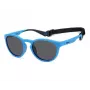 POLAROID PLD7050SMVU unisex vierkante zonnebril - mat zwart montuur, grijze gepolariseerde glazen, 52 mm