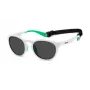 POLAROID PLD7050SVK6 unisex rechthoekige zonnebril - zwart montuur, grijze gepolariseerde glazen, 52 mm