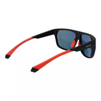 POLAROID PLD7053S60BLX heren zonnebril - gepolariseerde grijze glazen - zwart montuur - 60/12/140 mm