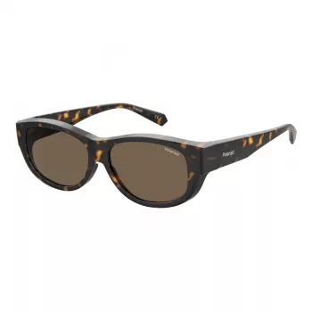 Polaroid PLD9020S086 unisex zonnebril Havana vierkant kunststof montuur bruin gepolariseerd glas