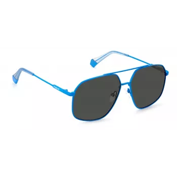 POLAROID unisex PLD6173SMVUM9 zonnebril - zwart montuur, grijze gepolariseerde glazen, 58 mm