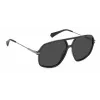 POLAROID Unisex PLD6182SKB7M9 rechthoekige zonnebril zwart/grijs 59mm