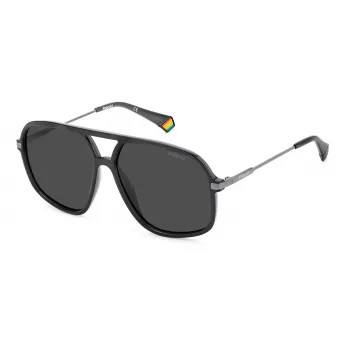 POLAROID Unisex PLD6182SKB7M9 rechthoekige zonnebril zwart/grijs 59mm