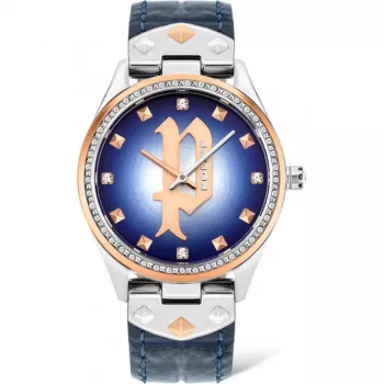 POLICE Masterpiece dameshorloge quartz PL16029MSTR03 36mm blauwe wijzerplaat zilveren RVS meshband