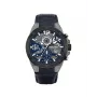 Police heren quartz analoog horloge PL15711JSUB03 - blauwe wijzerplaat, blauwe leren band, 48mm edelstalen kast