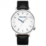 Police Heren quartz analoog polshorloge PL.15923JS-04 42mm roestvrijstalen kast blauwe wijzerplaat bruine leren band