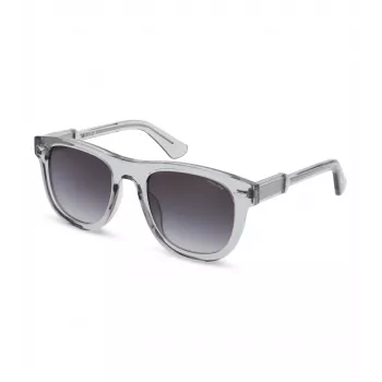 POLICE heren rechthoekige zonnebril SPLL87M5203GU Havana acetaat montuur groene polycarbonaatglazen 52mm