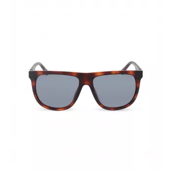 POLICE heren SPLN33V59878P rechthoekige gepolariseerde zonnebril - havanna acetaat montuur, bruine glazen, 59 mm