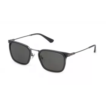 POLICE heren SPLP27 pilotenzonnebril, gunmetal montuur, grijze gepolariseerde glazen, 54mm SPLP27-54509P