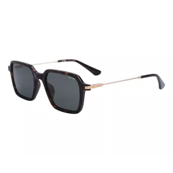 Police herenzonnebril SPLL10-520700 rechthoekig volledig montuur zwart montuur smoke grey glazen 52/20/145 mm