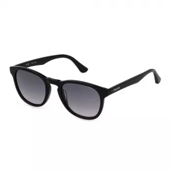 POLICE herenzonnebril SPLN85-520700 Havana acetaat square frame bruine glazen 55mm