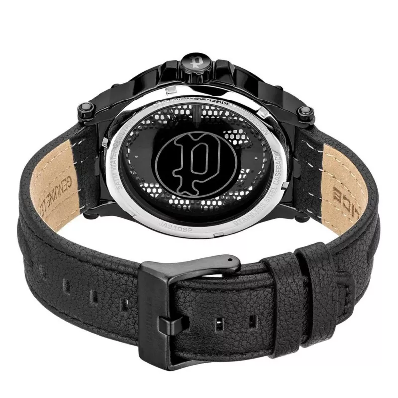 POLICE Herenhorloge Blaze PEWJA2108201 47mm zwarte wijzerplaat Lederen band