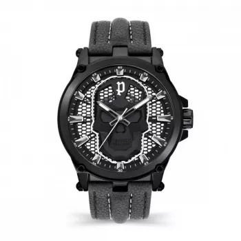 POLICE Herenhorloge Blaze PEWJA2108201 47mm zwarte wijzerplaat Lederen band