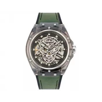 Police herenhorloge PEWGR1592406 44mm roestvrijstalen kast leren band analoog quartz