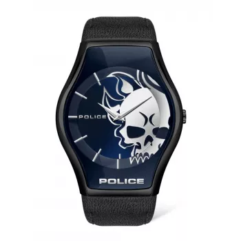 POLICE Herenhorloge PEWJA2002302 45mm RVS behuizing Leren Band