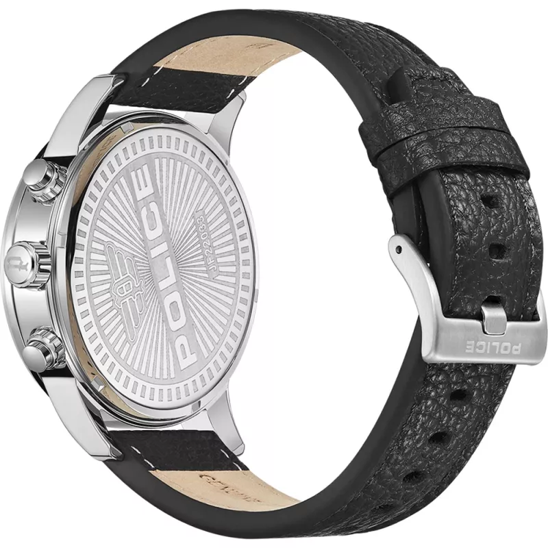 POLICE herenhorloge PEWJF2203305 48mm chronograaf zwarte wijzerplaat leren band