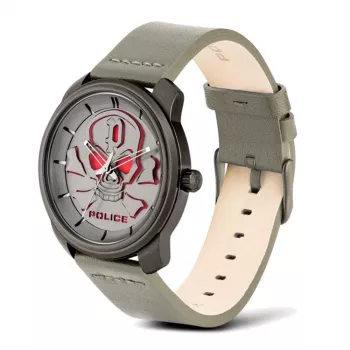POLICE herenhorloge PL15714JSU-61 44,5mm blauwe wijzerplaat lederen band quartz