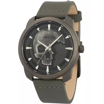 Police herenhorloge PL15714JSU61A 44mm blauwe wijzerplaat leren band