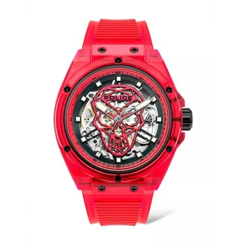 Police herenhorloge PL15924JPR16P 44mm blauwe wijzerplaat bruin leer