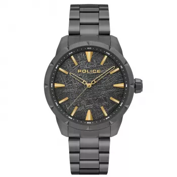 POLICE Raho herenhorloge quartz met zwarte wijzerplaat en leren band PEWJG2202902