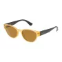 POLICE SPL15152760G heren rechthoekige zonnebril - havana acetaat montuur, groene polycarbonaatglazen, UV400-bescherming