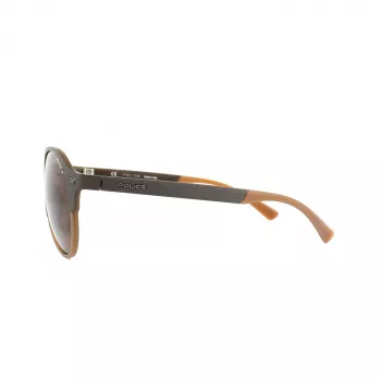 Police SPL1635594CP unisex rechthoekige zonnebril Havana acetaat montuur groene gepolariseerde glazen 55/19/140 mm