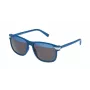 POLICE SPL23155DENH Herenzonnebril - Mat Zwart Montuur, Blauwe Gespiegelde Glazen, UV400