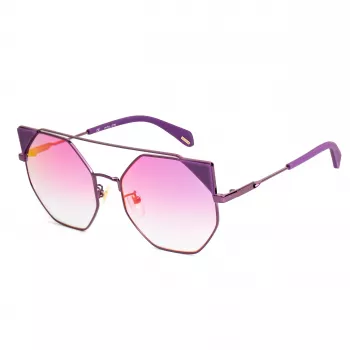 POLICE SPLA95568TNV dames kat-eye zonnebril - zwart montuur, grijs verlopende glazen 56mm