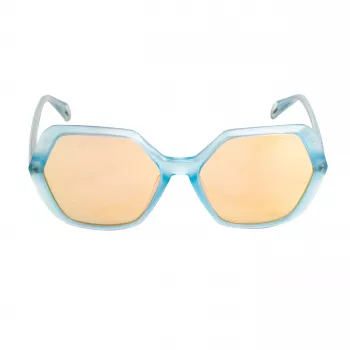 POLICE SPLA9858VA1A dames rechthoekige zonnebril - zwart acetaat montuur, grijze glazen, 58 mm