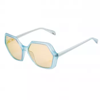 POLICE SPLA9858VA1A dames rechthoekige zonnebril - zwart acetaat montuur, grijze glazen, 58 mm