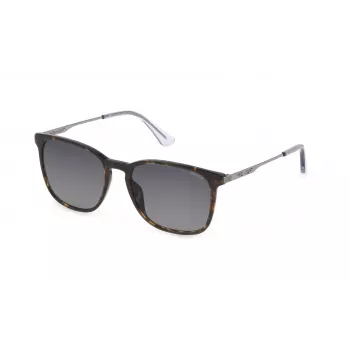 POLICE SPLD47-550752 heren zonnebril havana acetaat montuur bruine polycarbonaatglazen 55mm
