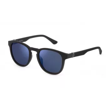POLICE SPLF60-53U28P heren zonnebril, rechthoekig, gepolariseerd, havana montuur, groene glazen, 53mm