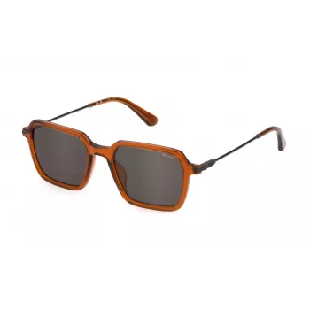 POLICE SPLL10-520W45 herenzonnebril Havana montuur grijze glazen 52mm