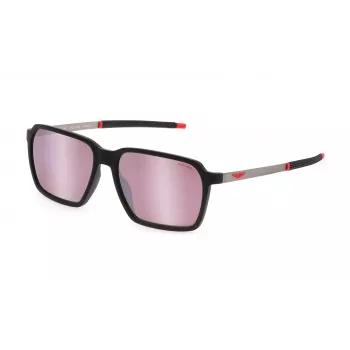 POLICE SPLL16-58U28Z heren rechthoekige acetaat zonnebril Havana/bruin groene glazen 58/16/145 mm