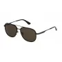 POLICE SPLL78-580627 herenzonnebril, rechthoekig, glanzend zwart montuur, grijze glazen, 58 mm