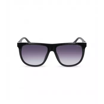 POLICE SPLN33M590Z42 herenzonnebril - zwart acetaat montuur, grijze polycarbonaatglazen, UV400-bescherming, 59 mm glasbreedte
