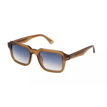 POLICE SPLN36-5206A9 heren rechthoek zonnebril - zwart montuur, grijze glazen 52mm